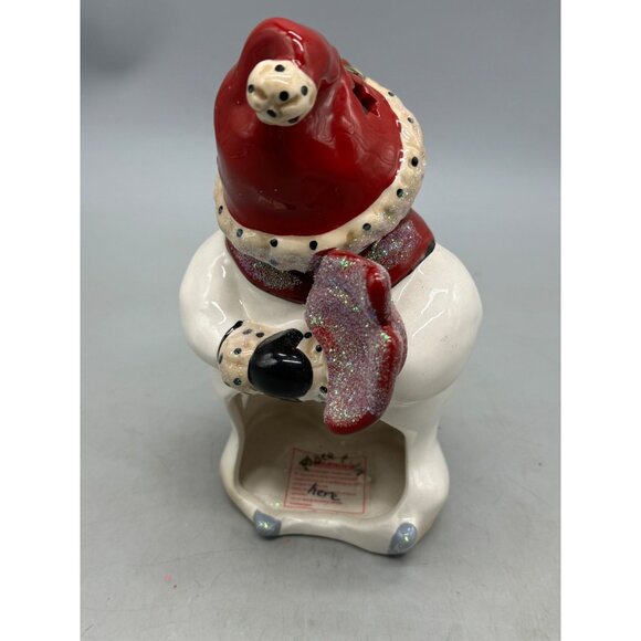 Christmas Blue Sky Clayworks Heather Goldminc Snowman Tea Light Holder READ - Picture 2 of 9